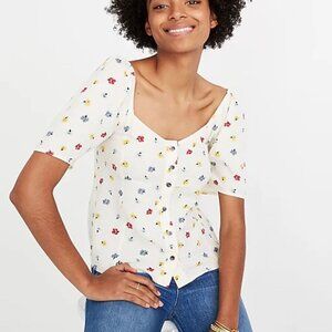 Madewell Seamed Button-Down Shirt in Confetti Floral Medium